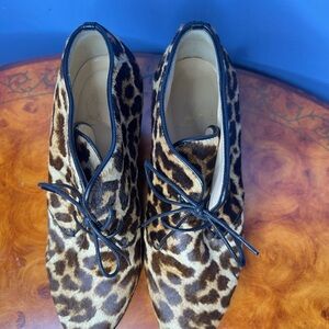 Christian Louboutin Leopard Lace-Up Boots